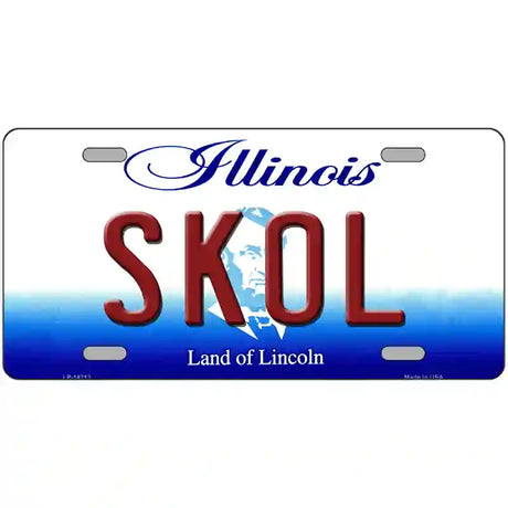 Skol Illinois Novelty Metal License Plate 24" x 12" (LLP)