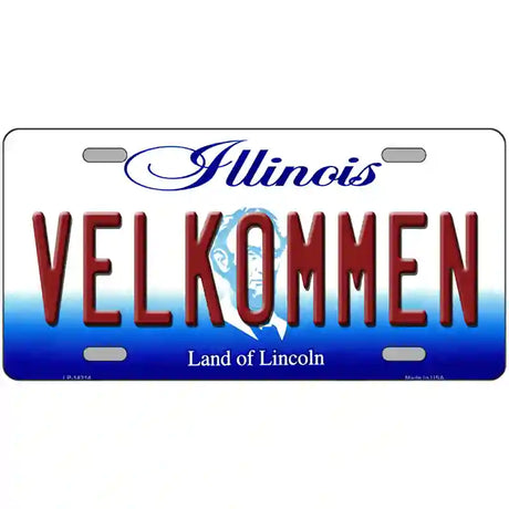 Velkommen Illinois Novelty Metal License Plate 24" x 12" (LLP)