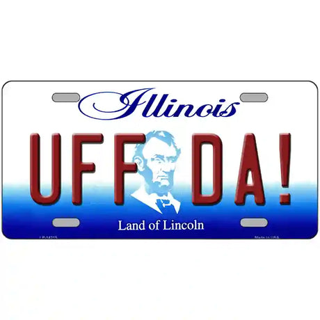 Uff Da Illinois Novelty Metal License Plate 24" x 12" (LLP)