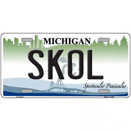 Skol Michigan Novelty Metal License Plate 24" x 12" (LLP)