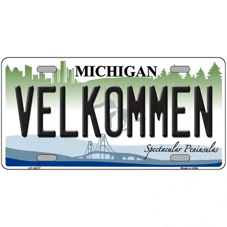 Velkommen Michigan Novelty Metal License Plate 24" x 12" (LLP)