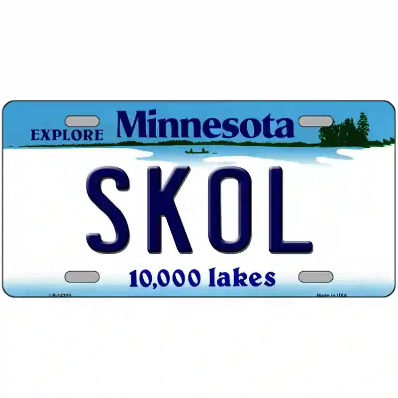 Skol Minnesota Novelty Metal License Plate 24" x 12" (LLP)