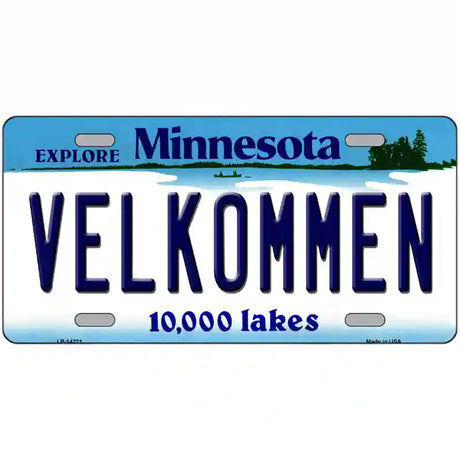 Velkommen Minnesota Novelty Metal License Plate 24" x 12" (LLP)