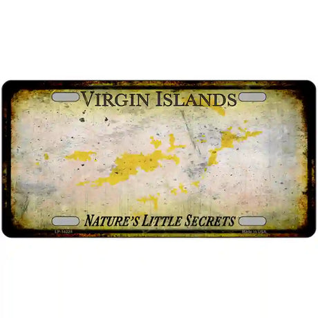 Virgin Islands Rusty Blank Novelty Metal License Plate 24" x 12" (LLP) / Yes