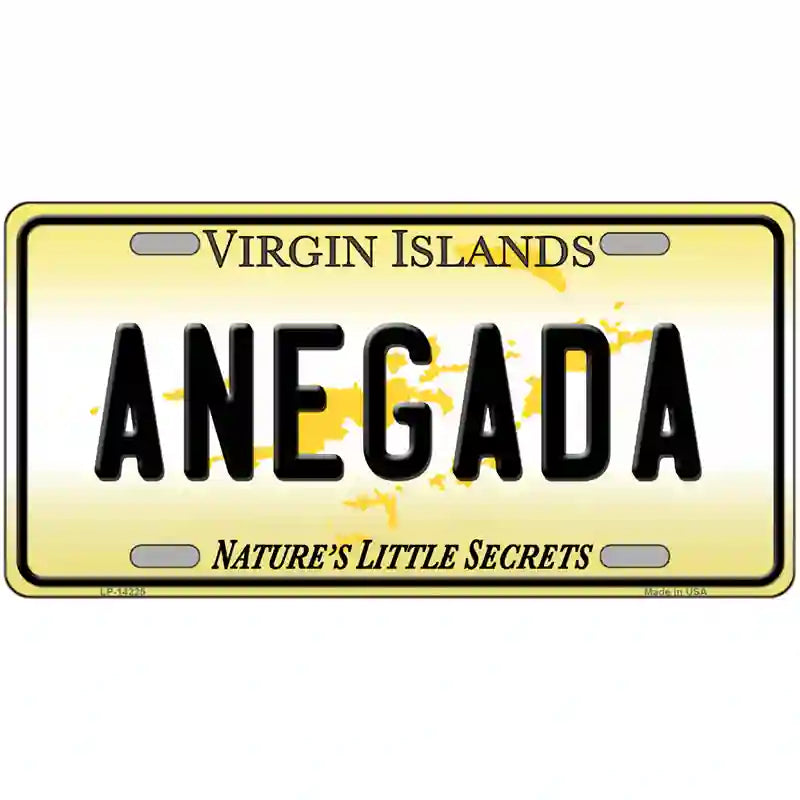 Virgin Islands Anegada Novelty Metal License Plate 24" x 12" (LLP)