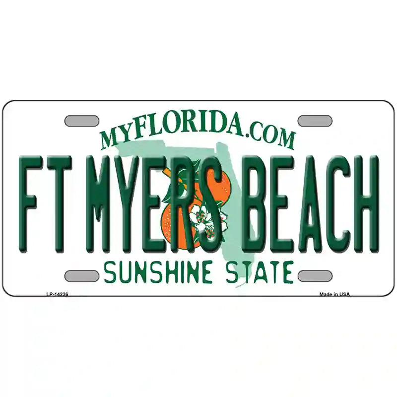 Florida FT Myers Beach Novelty Metal License Plate 24" x 12" (LLP)