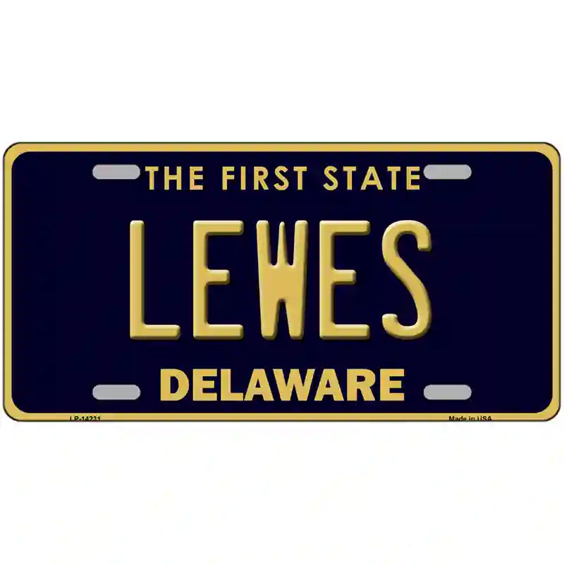 Lewes Delaware Novelty Metal License Plate 24" x 12" (LLP)