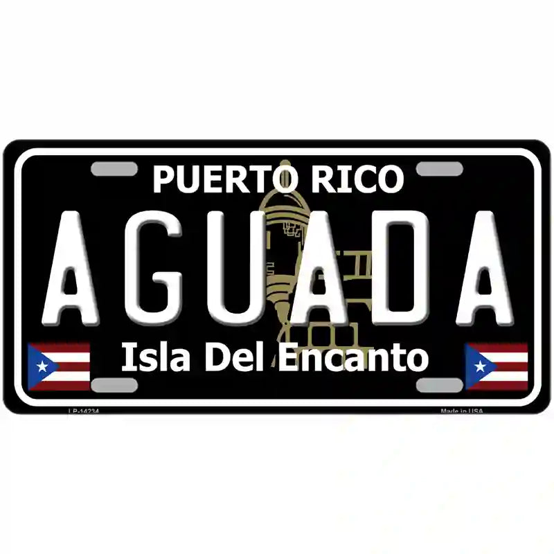 Aguada Puerto Rico Black Novelty Metal License Plate 24" x 12" (LLP)