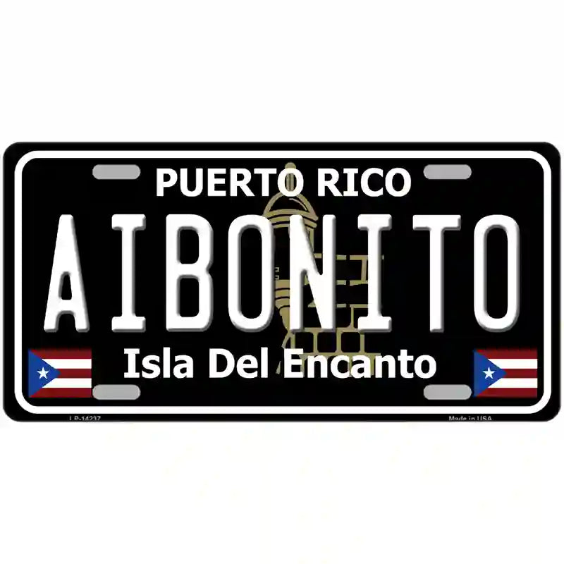 Aibonito Puerto Rico Black Novelty Metal License Plate 24" x 12" (LLP)