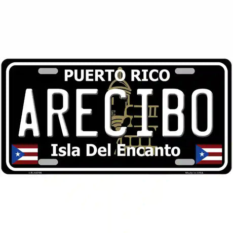 Arecibo Puerto Rico Black Novelty Metal License Plate 24" x 12" (LLP)