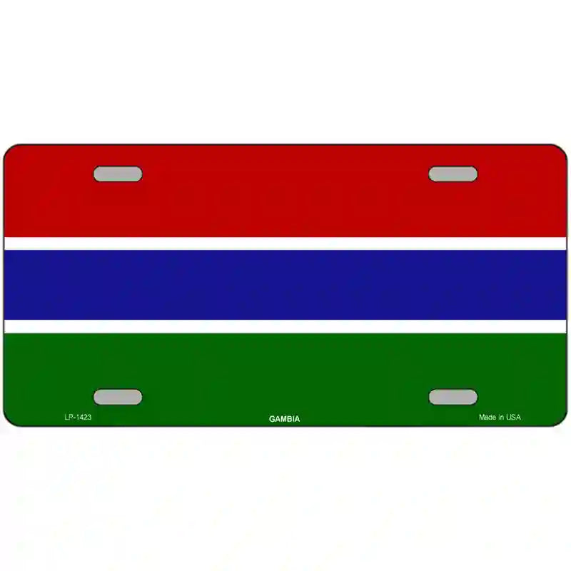 Gambia Flag Metal Novelty License Plate 24" x 12" (LLP)