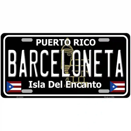 Barceloneta Puerto Rico Black Novelty Metal License Plate 24" x 12" (LLP)