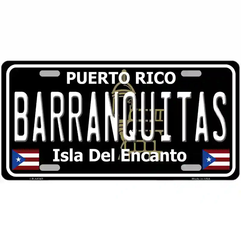 Barranquitas Puerto Rico Black Novelty Metal License Plate 24" x 12" (LLP)