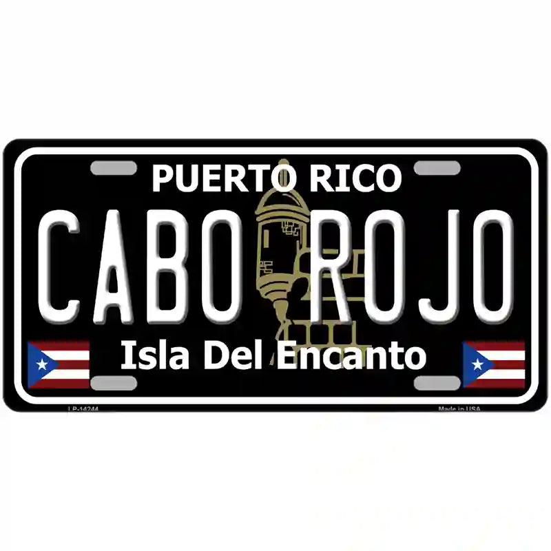 Cabo Rojo Puerto Rico Black Novelty Metal License Plate 24" x 12" (LLP)