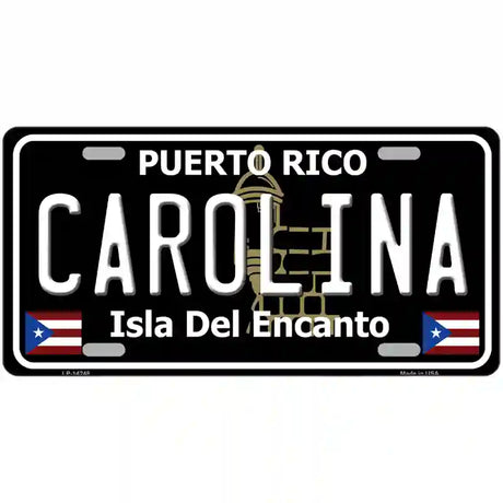 Carolina Puerto Rico Black Novelty Metal License Plate 24" x 12" (LLP)