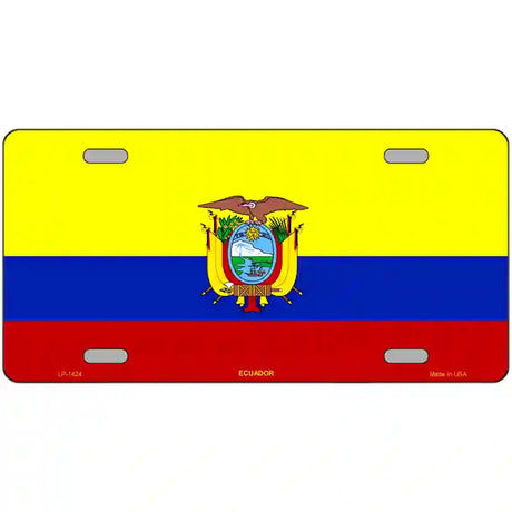 Ecuador Flag Metal Novelty License Plate 24" x 12" (LLP)