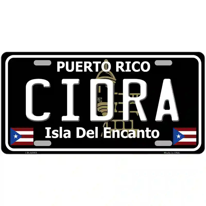 Cidra Puerto Rico Black Novelty Metal License Plate 24" x 12" (LLP)