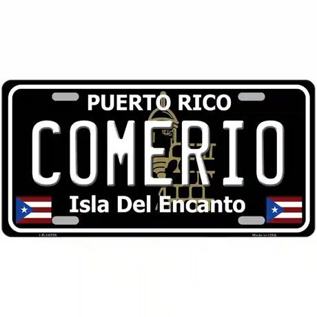 Comerio Puerto Rico Black Novelty Metal License Plate 24" x 12" (LLP)