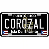 Corozal Puerto Rico Black Novelty Metal License Plate 24" x 12" (LLP)