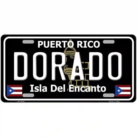 Dorado Puerto Rico Black Novelty Metal License Plate 24" x 12" (LLP)