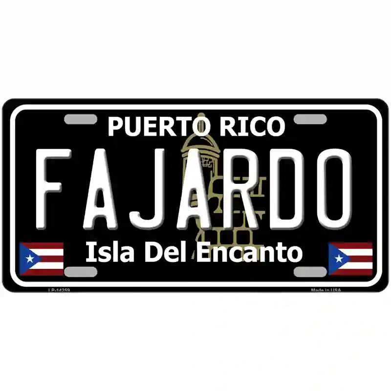 Fajardo Puerto Rico Black Novelty Metal License Plate 24" x 12" (LLP)