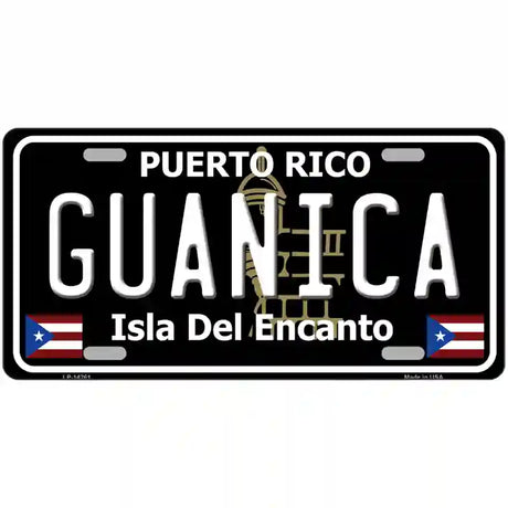 Guanica Puerto Rico Black Novelty Metal License Plate 24" x 12" (LLP)