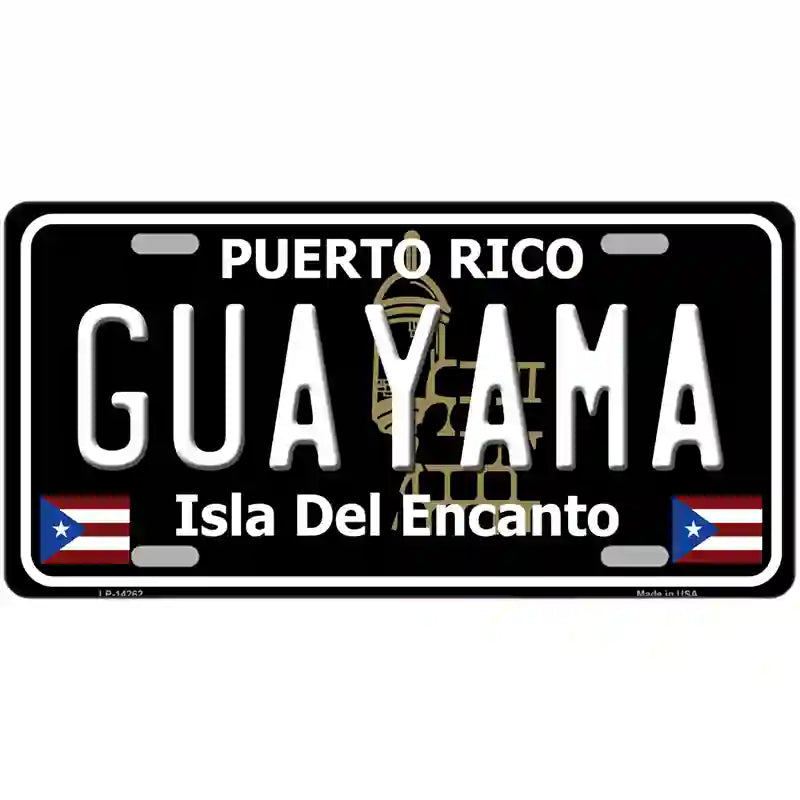 Guayama Puerto Rico Black Novelty Metal License Plate 24" x 12" (LLP)