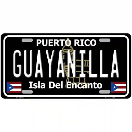 Guayanilla Puerto Rico Black Novelty Metal License Plate 24" x 12" (LLP)