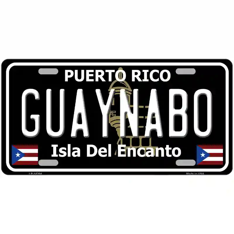 Guaynabo Puerto Rico Black Novelty Metal License Plate 24" x 12" (LLP)