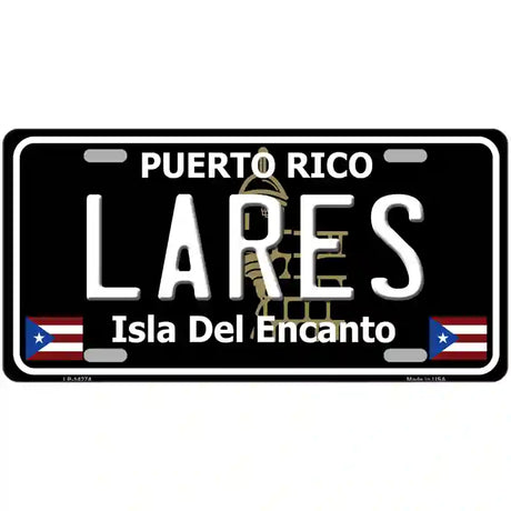 Lares Puerto Rico Black Novelty Metal License Plate 24" x 12" (LLP)