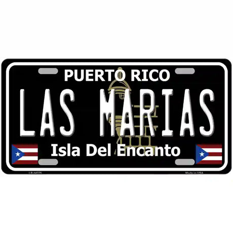 Las Marias Puerto Rico Black Novelty Metal License Plate 24" x 12" (LLP)