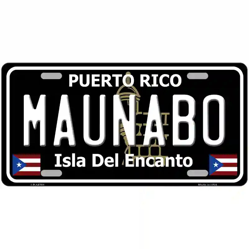 Maunabo Puerto Rico Black Novelty Metal License Plate 24" x 12" (LLP)