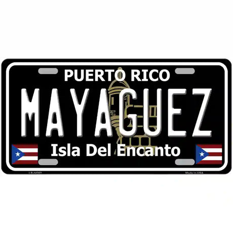 Mayaguez Puerto Rico Black Novelty Metal License Plate 24" x 12" (LLP)