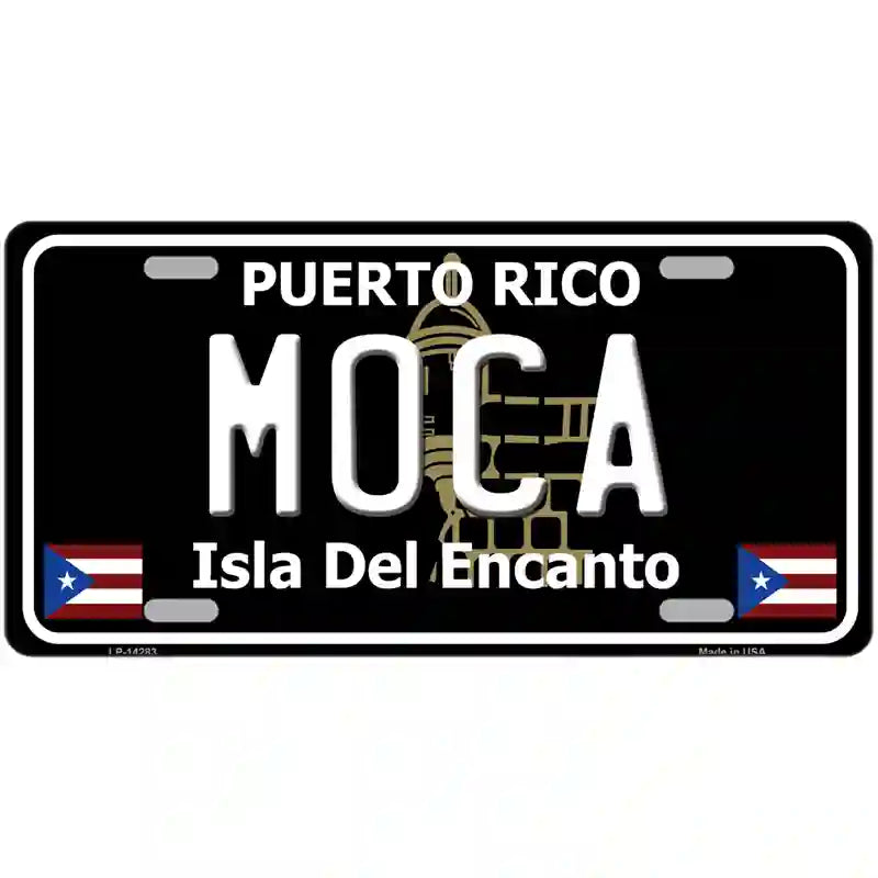 Moca Puerto Rico Black Novelty Metal License Plate 24" x 12" (LLP)