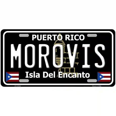 Morovis Puerto Rico Black Novelty Metal License Plate 24" x 12" (LLP)