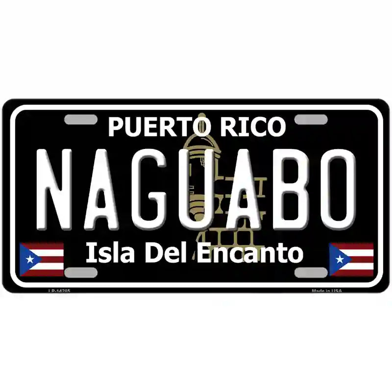 Naguabo Puerto Rico Black Novelty Metal License Plate 24" x 12" (LLP)