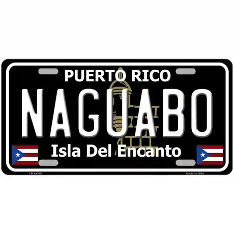 Naguabo Puerto Rico Black Novelty Metal License Plate 24" x 12" (LLP)