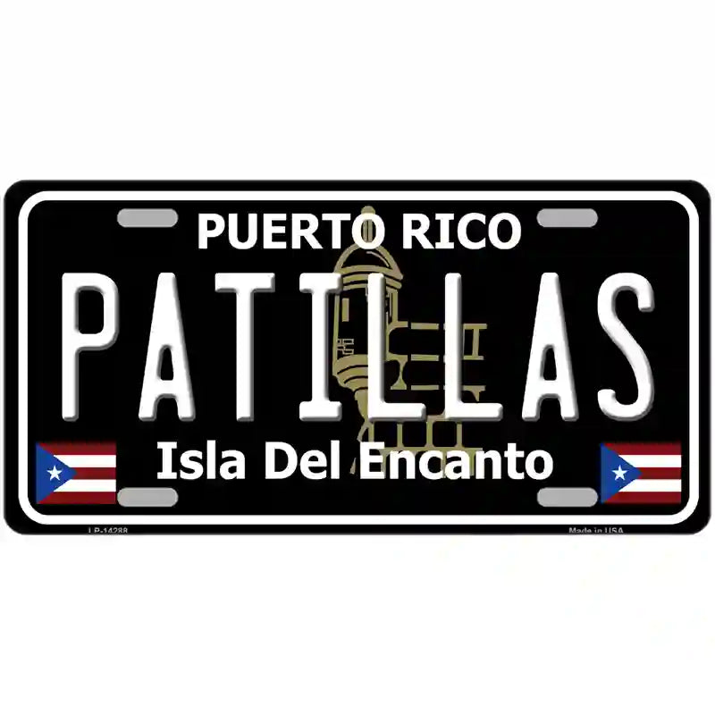 Patillas Puerto Rico Black Novelty Metal License Plate 24" x 12" (LLP)