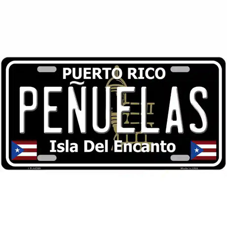 Penuelas Puerto Rico Black Novelty Metal License Plate 24" x 12" (LLP)