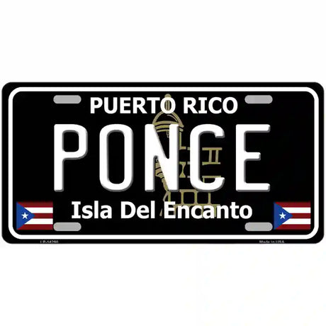 Ponce Puerto Rico Black Novelty Metal License Plate 24" x 12" (LLP)