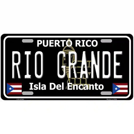 Rio Grande Puerto Rico Black Novelty Metal License Plate 24" x 12" (LLP)