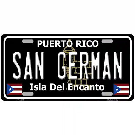 San German Puerto Rico Black Novelty Metal License Plate 24" x 12" (LLP)