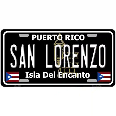 San Lorenzo Puerto Rico Black Novelty Metal License Plate 24" x 12" (LLP)