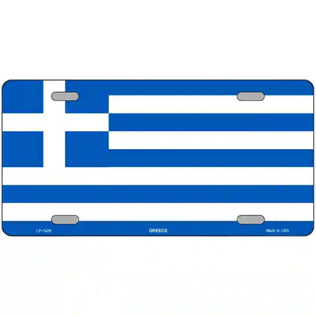 Greece Flag Metal Novelty License Plate 24" x 12" (LLP)