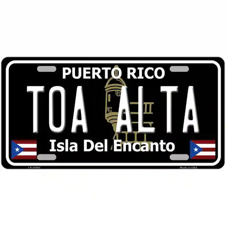 Toa Alta Puerto Rico Black Novelty Metal License Plate 24" x 12" (LLP)