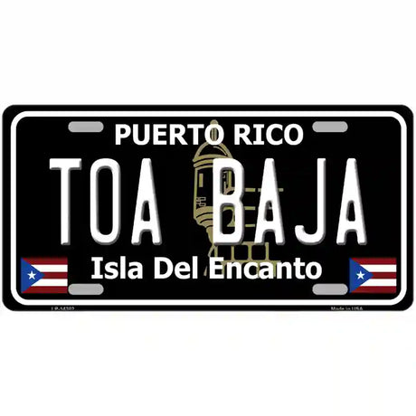 Toa Baja Puerto Rico Black Novelty Metal License Plate 24" x 12" (LLP)