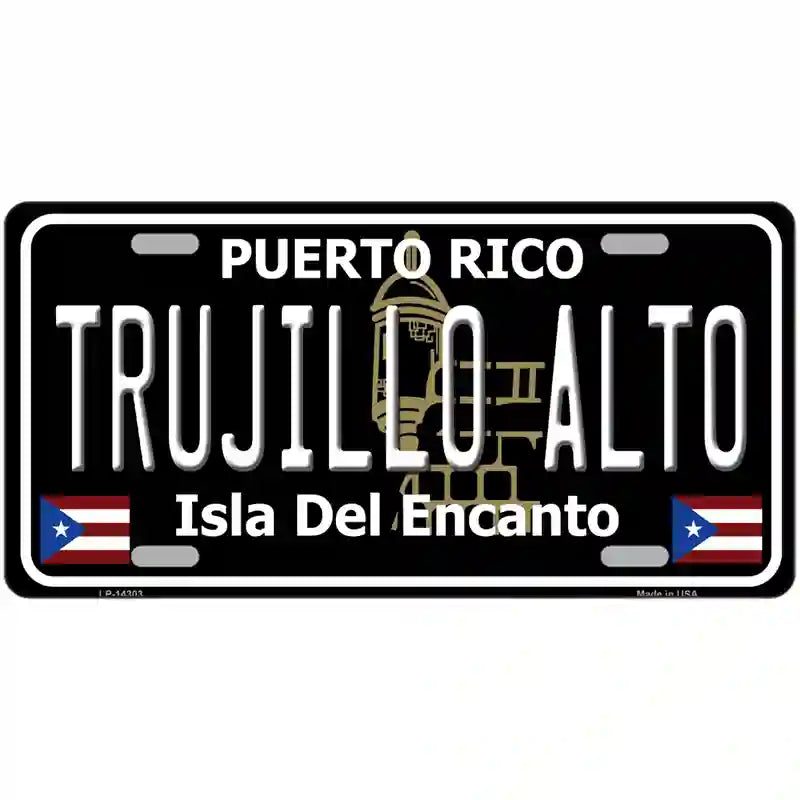 Trujillo Alto Puerto Rico Black Novelty Metal License Plate 24" x 12" (LLP)