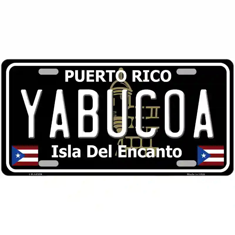 Yabucoa Puerto Rico Black Novelty Metal License Plate 24" x 12" (LLP)