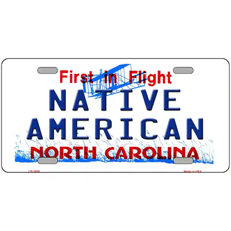 North Carolina Native American Metal Novelty License Plate 24" x 12" (LLP)