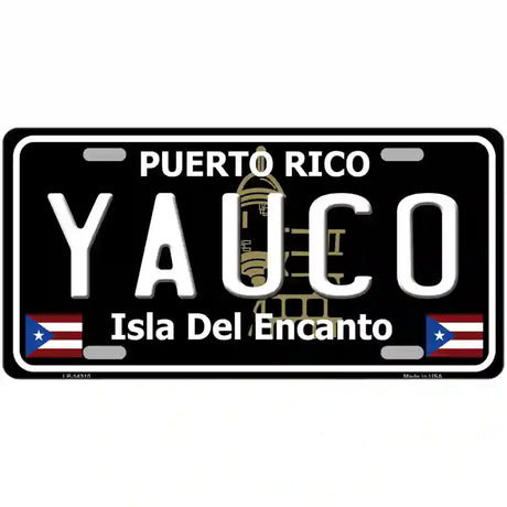 Yauco Puerto Rico Black Novelty Metal License Plate 24" x 12" (LLP)